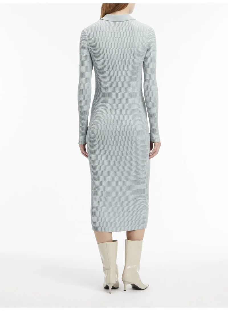 CALVIN KLEIN Abyss Slim Textured Shirt Dress for Women | Best Price UAE